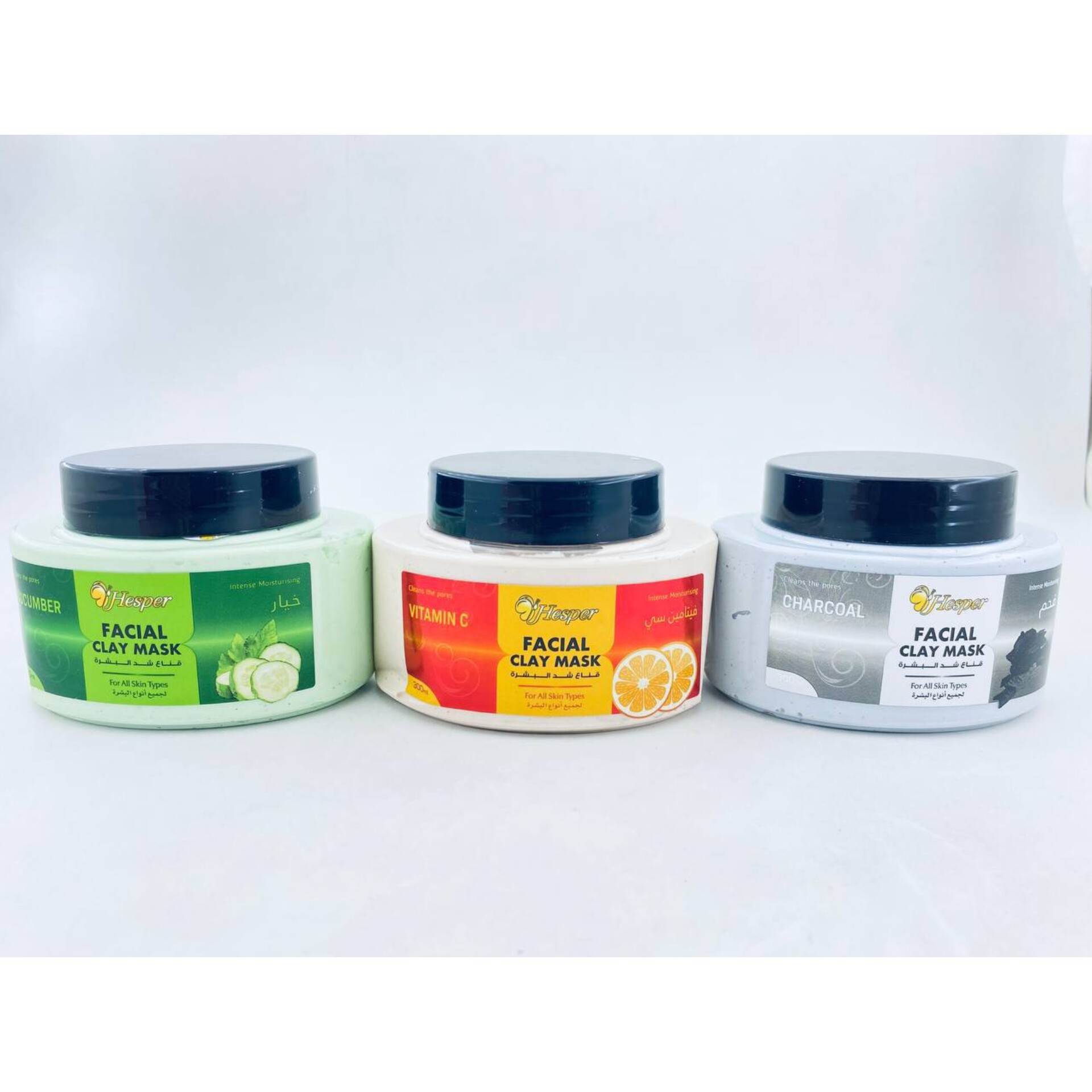 ماسک گچی صورت کاسه ای خاک رس هسپر ( درب مشکی )