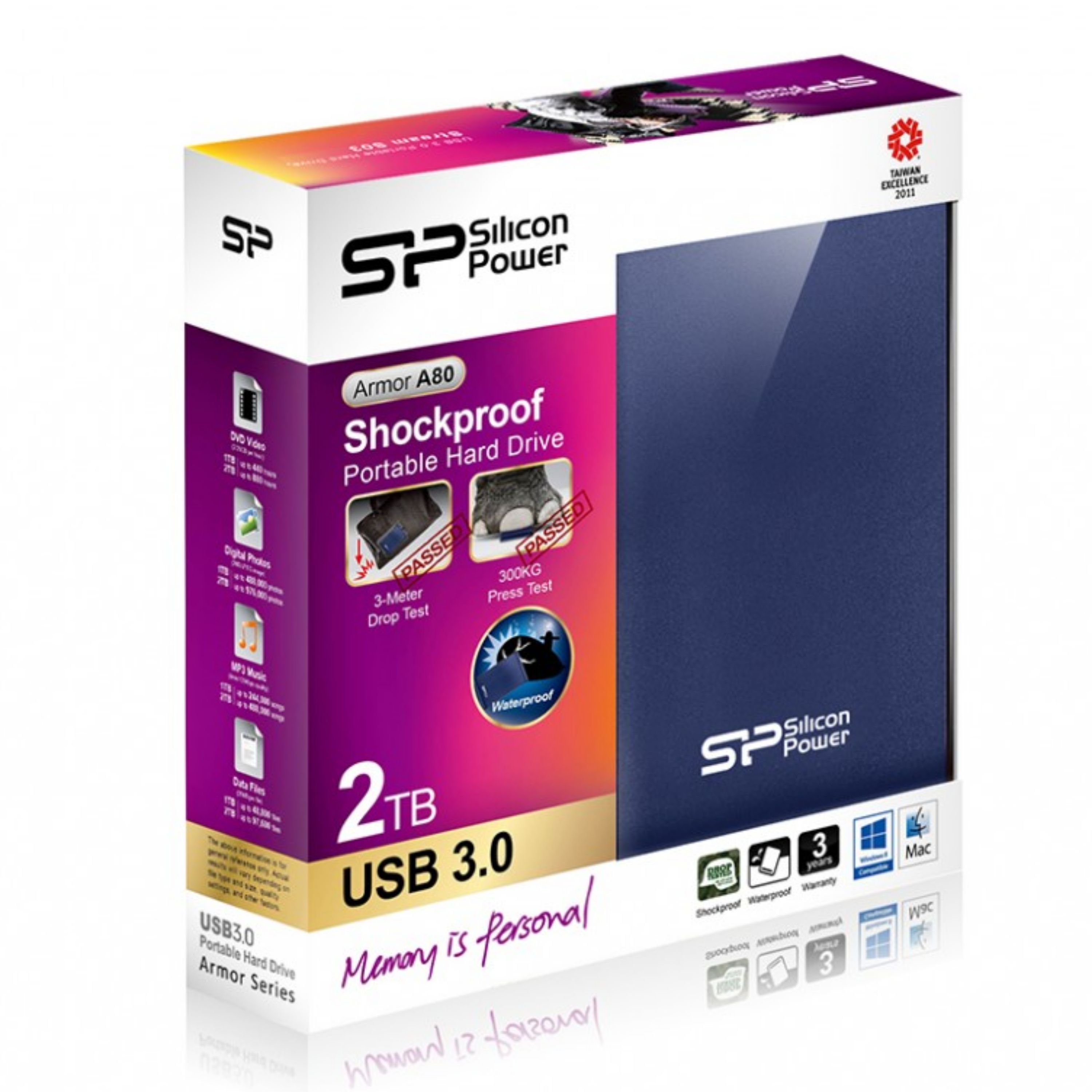 هارد اکسترنال 2TB A80 سیلیکن پاور گارانتی 36 ماهه