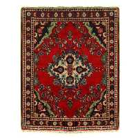 فرش دستباف قدیمی نیم متری طرح لچک ترنج کد 410146