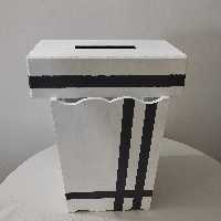 ست سطل اشغال و جا دستمال کاغذی سفید