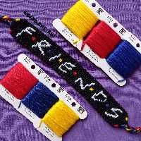 دستبند دستبافت طرح فرندز (زمینه مشکی)(دستبند سریال فرندز FRIENDS) محصول گوزن آبی