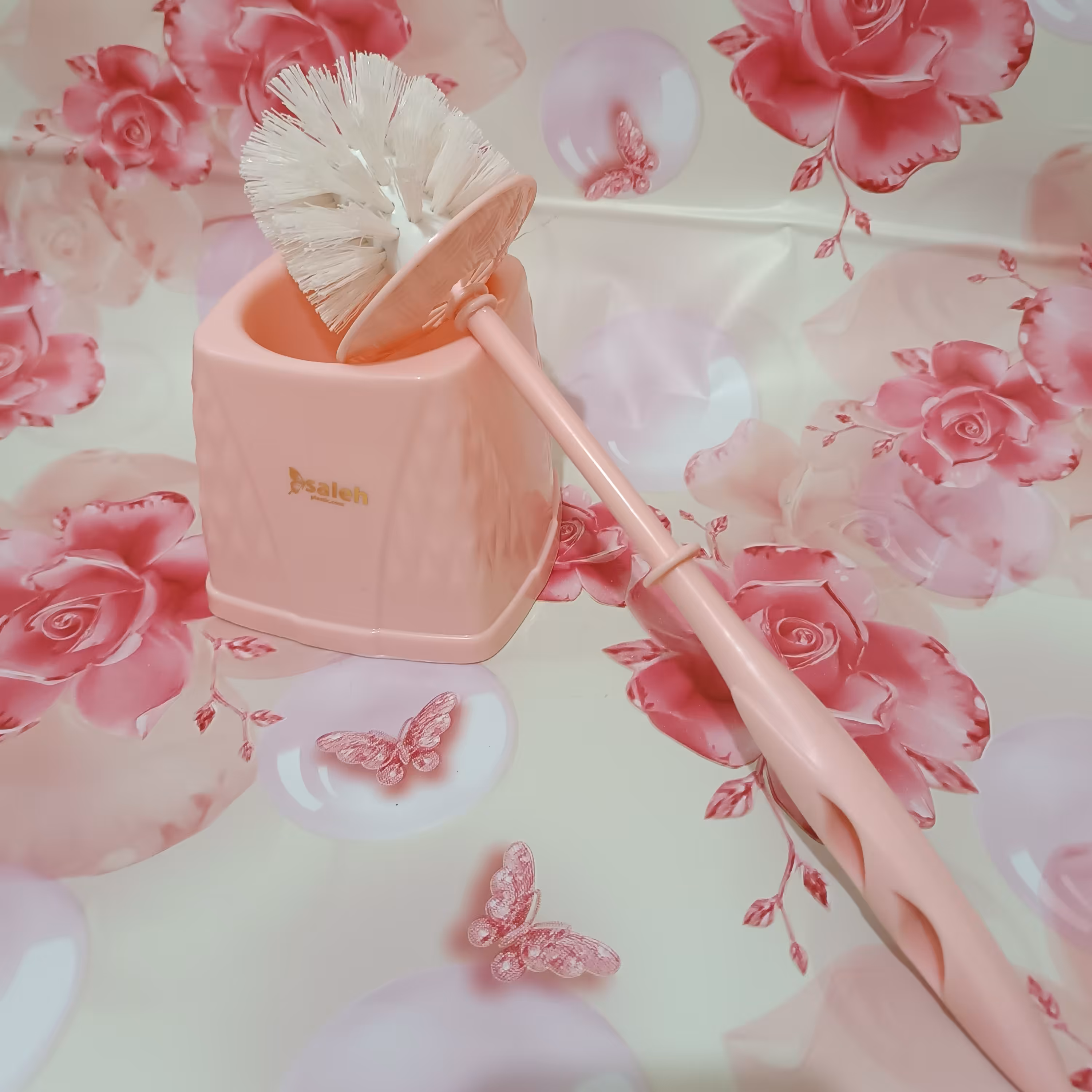 توالت شور  قابدار گرد،رنگ صورتی