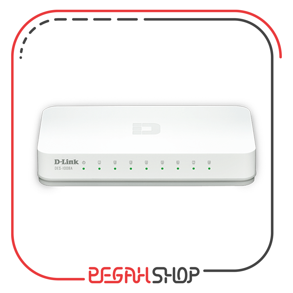 سوییچ شبکه 8 پورت 10/100 برند D-Link مدل DES-1008A