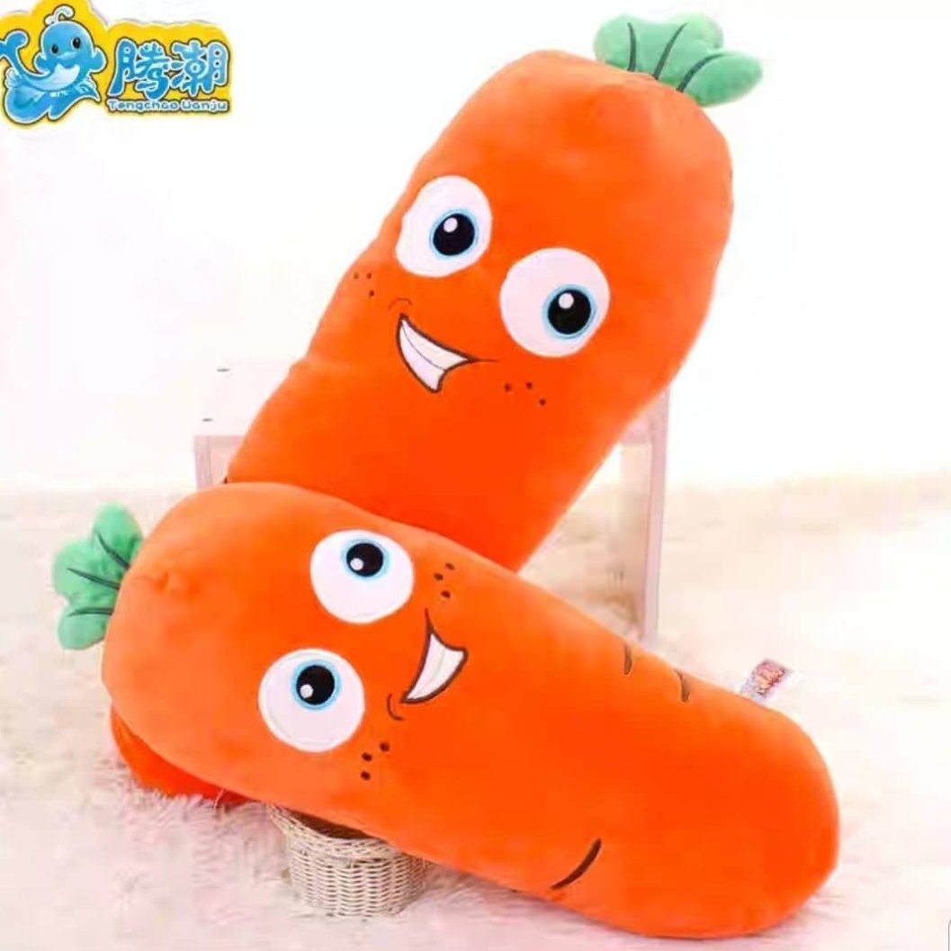 عروسک هویج بالشتی 🥕بزرگ وارداتی نانو و آنتی باکتریال با کیفیت بالا در دو سایز