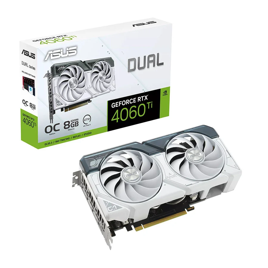 کارت گرافیک ایسوس Dual GeForce RTX 4060 Ti White OC Edition 8GB GDDR6
