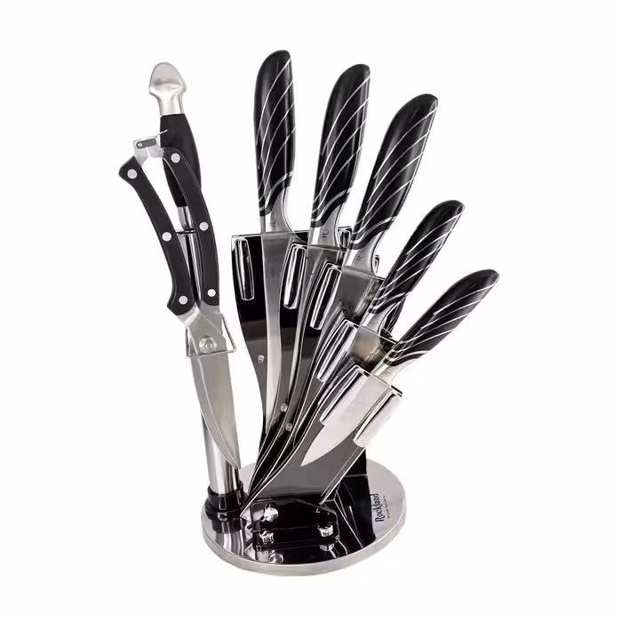 سرویس چاقوی آشپرخانه 8 پارچه راکلند مدل 3443 مشکی