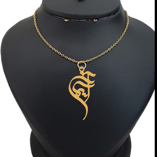 پلاک  اسم آسمان جنس نقره با آبکاری طلا 18 عیار و زنجیر جنس استیل رنگ ثابت