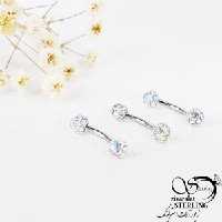پیرسینگ ابرو برند استیل با گوی رنگی کد 10789