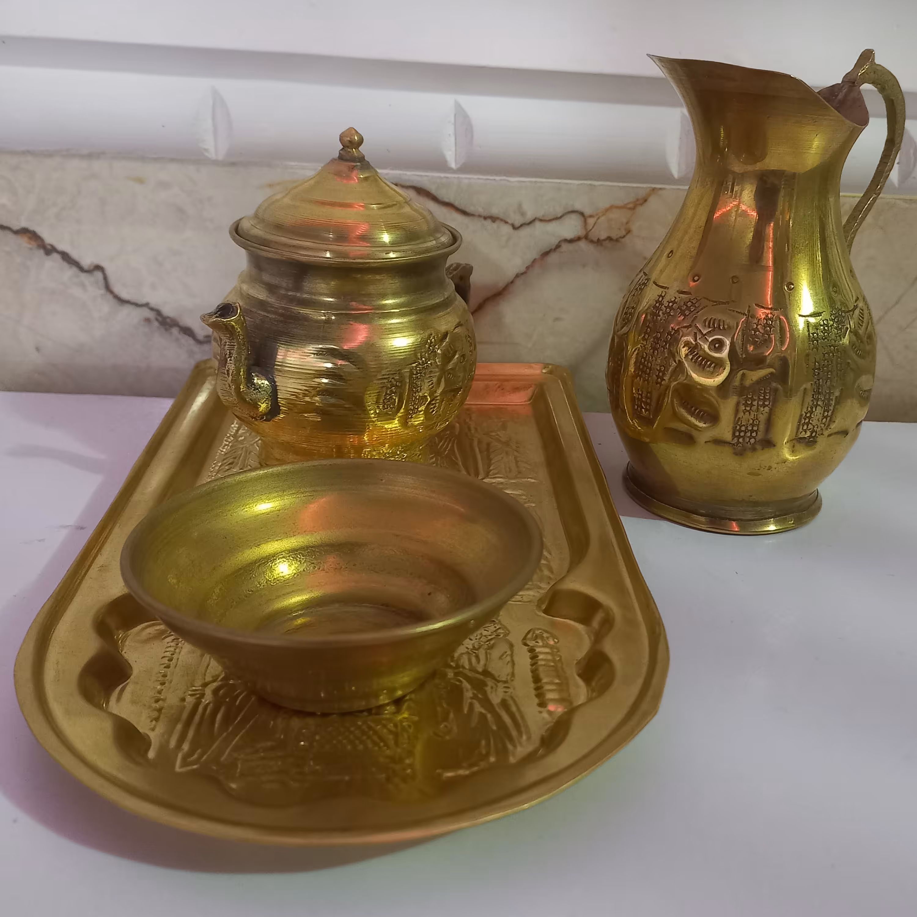 سرویس سماور برنج یه لیتر  