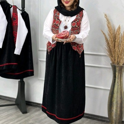 سه تیکه جلیقه تافته دامن مخمل درجه یک و شومیز تترون الهه (ویژه یلدا)