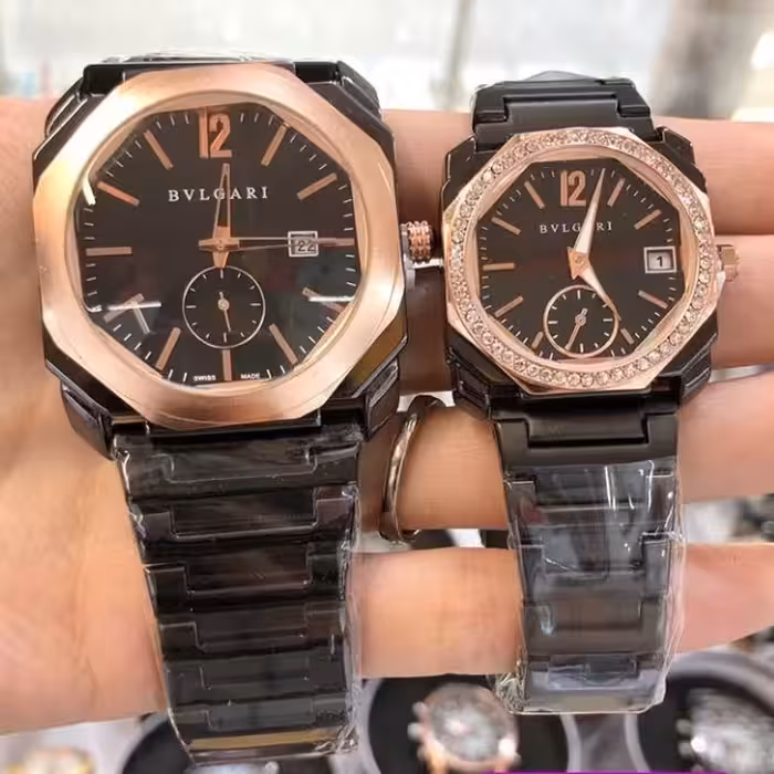 ساعت زنانه و مردانه استیل مارک بولگاری تک 500 هزار تومان ست یک میلیون تومان