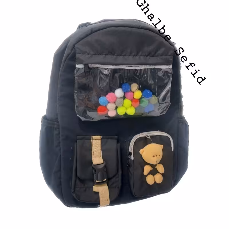 کوله پشتی عروسکی کیف مدرسه خرسی جادار کوله پشتی راهنمایی کوله پشتی ابتدایی کوله پشتی دبیرستان کیف مشکی