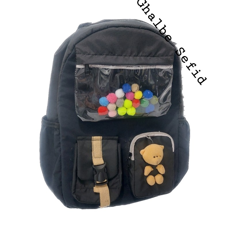 کوله پشتی عروسکی کیف مدرسه خرسی جادار کوله پشتی راهنمایی کوله پشتی ابتدایی کوله پشتی دبیرستان کیف مشکی
