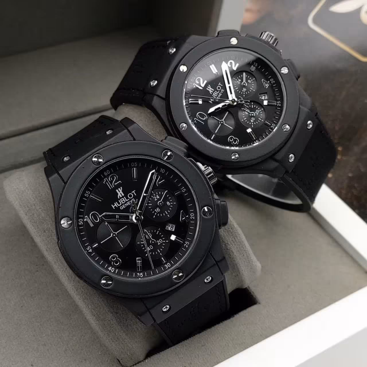 ساعت ست طرح هابلوت مردانه و زنانه بند رابر( لاستیک) روکش دار بدنه فلزی