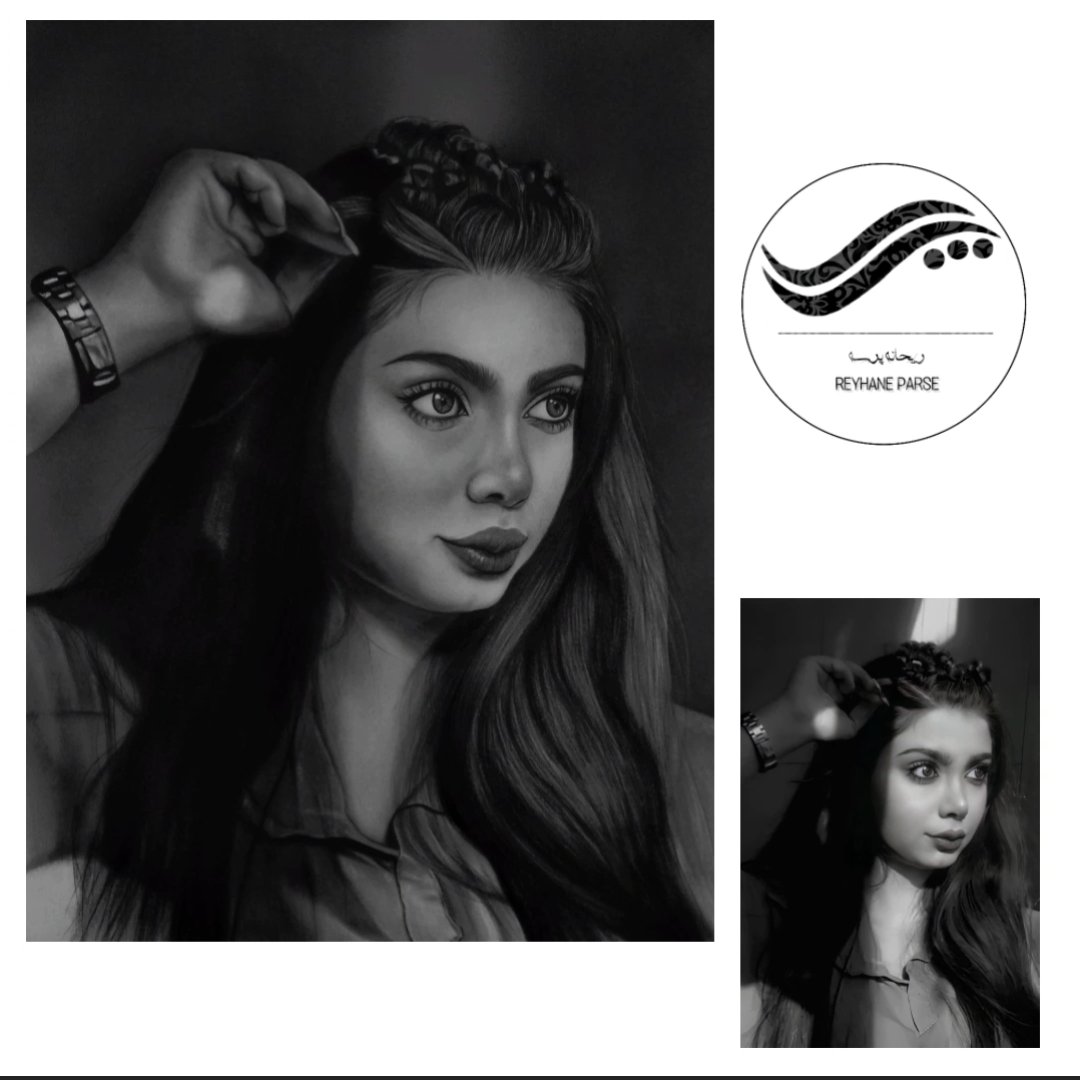 طراحی چهره  سیاه قلم