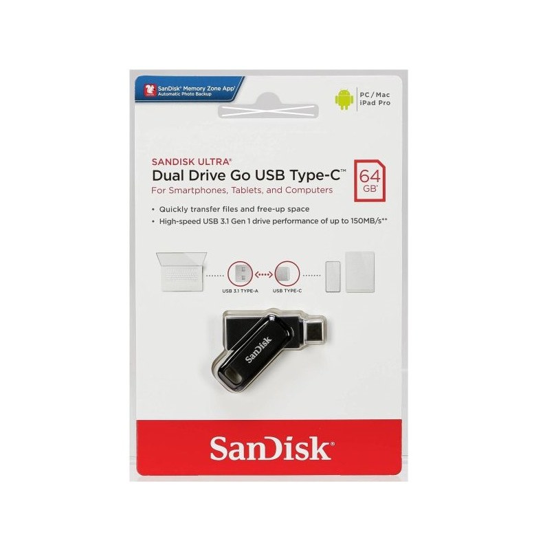 فلش 64GB USB3.1 سندیسک Ultra Dual Drive
