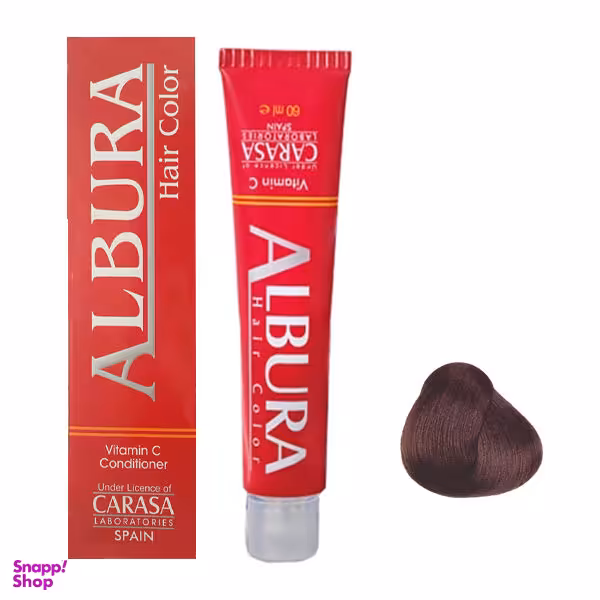 رنگ مو آلبورا (Albura) مدل Carasa شماره M3-4.2 حجم 100 میلی‌لیتر رنگ قهوه ای زیتونی متوسط