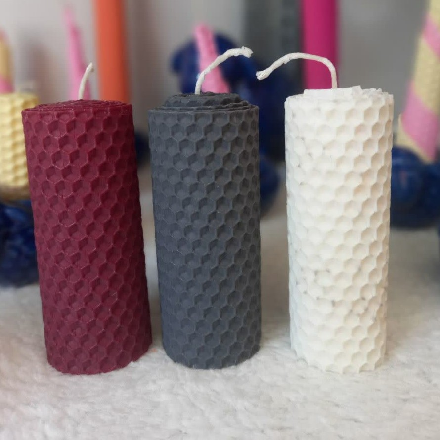 شمع موم عسلی رولی