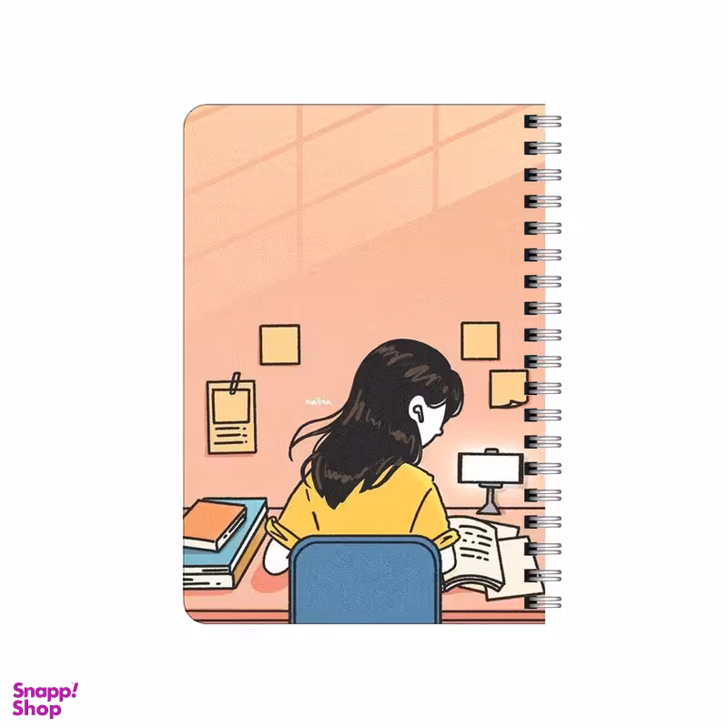 دفترچه یادداشت بامبیلیپ مدل چوبی طرح دختر کتابخون کد 4722981