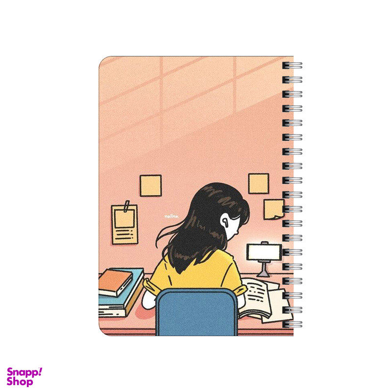 دفترچه یادداشت بامبیلیپ مدل چوبی طرح دختر کتابخون کد 4722981