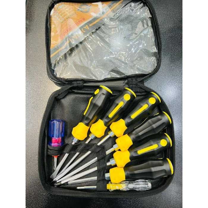 ست پیچ گوشتی 8 عددی چکش خور همراه با کیف