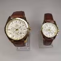 ساعت ست زنانه و مردانه طرح سه موتوره تیسوت بند چرمی