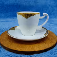 ست فنجان و نعلبکی چینی لورین مدل مروارید بسته 12 عددی