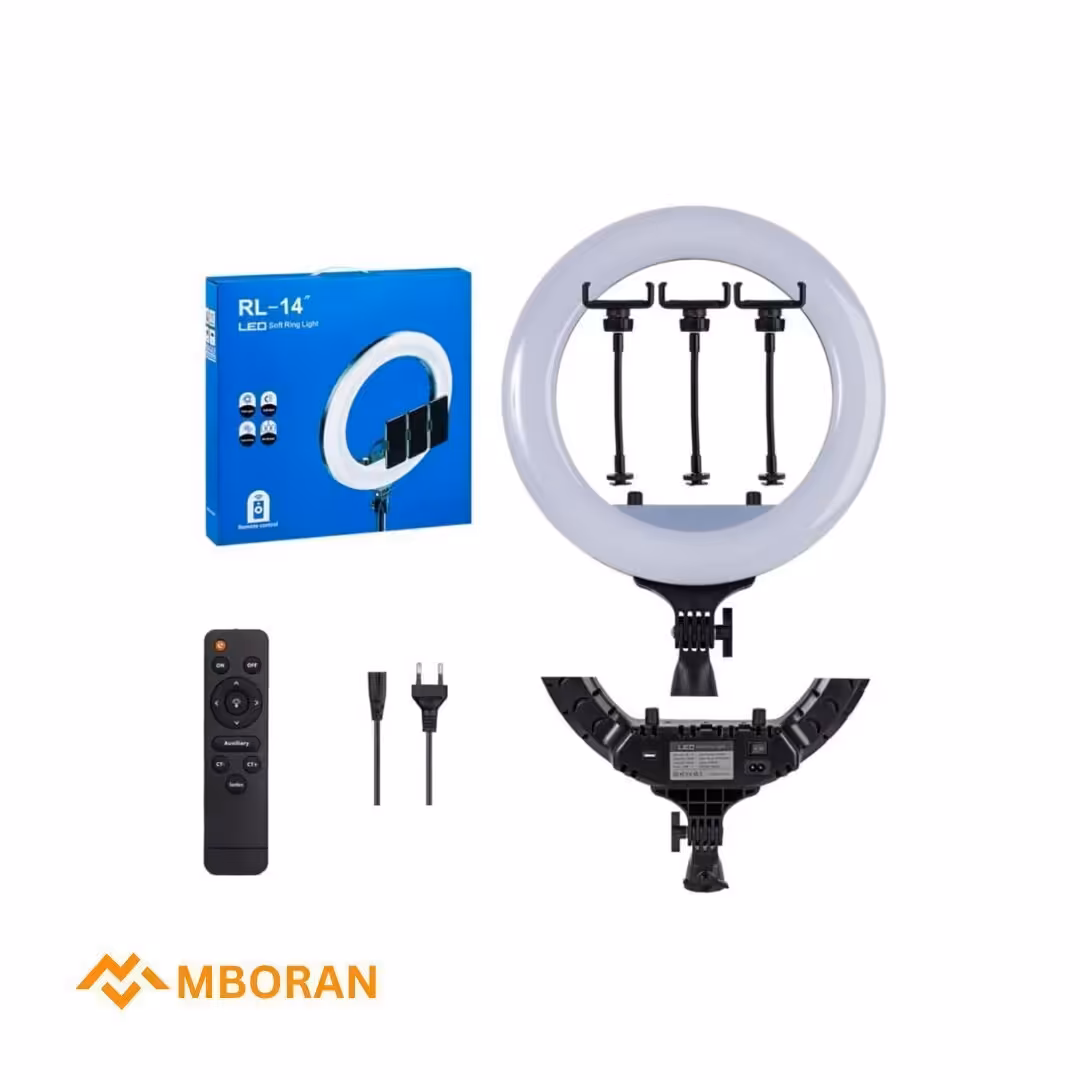 رینگ لایت عکاسی 14 اینچی به همراه سه پایه و کیف مخصوص Ring light اورجینال ا RL-14 | موبوران