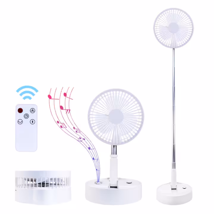 پنکه شارژی و اسپیکر بلوتوث شیائومی Xiaomi ZOLELE Bluetooth Stereo Folding Storable Fan P10S