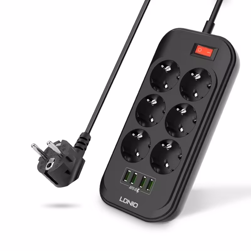 چند راهی برق و شارژ  برند الدینیو دارای 4 پورت USB