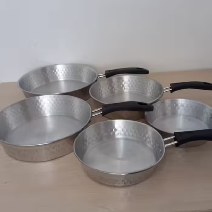 تابه چکشی روحی دسته دار پلاستیکی 5 تایی بدون درب