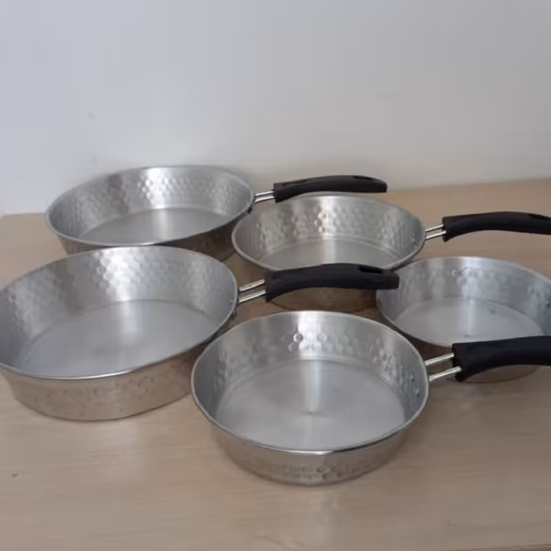 تابه چکشی روحی دسته دار پلاستیکی 5 تایی بدون درب
