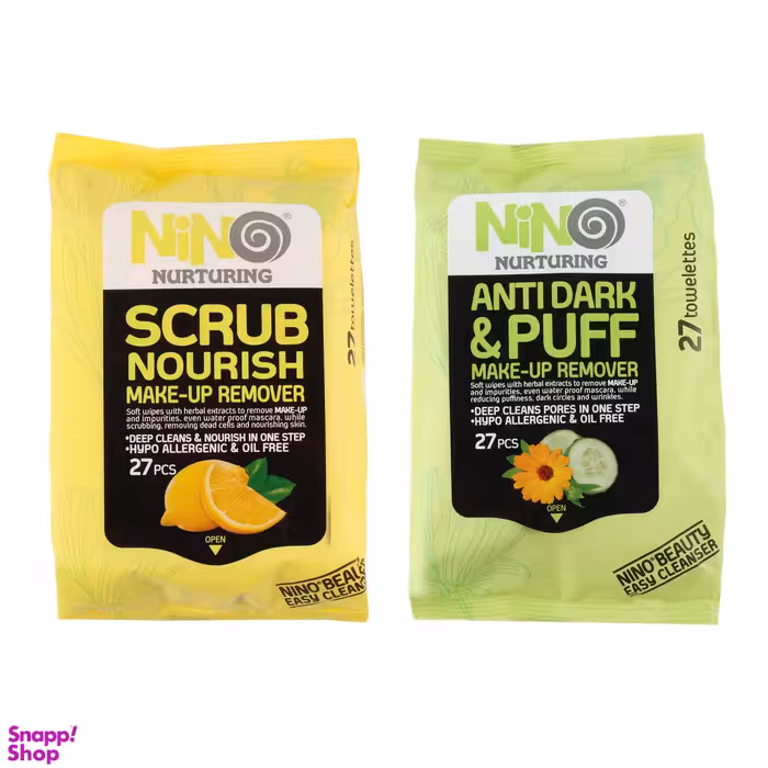 دستمال مرطوب مدل Lemon بسته 27 عددی به همراه دستمال مرطوب مدل Cucumber بسته 27 عددی نینو (Nino)