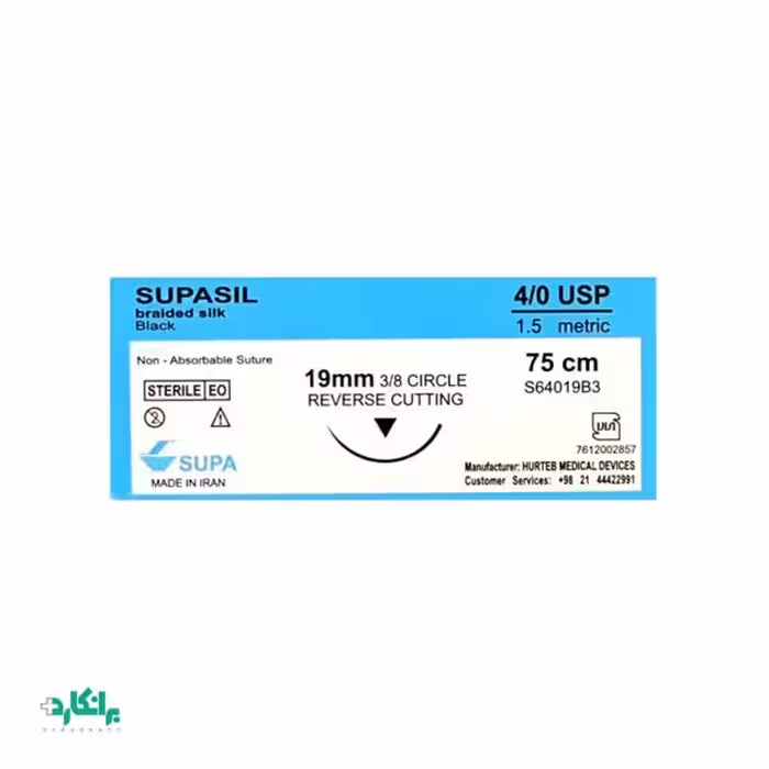 نخ بخیه سیلک 4/0 ریورس کات سوپا-Supa