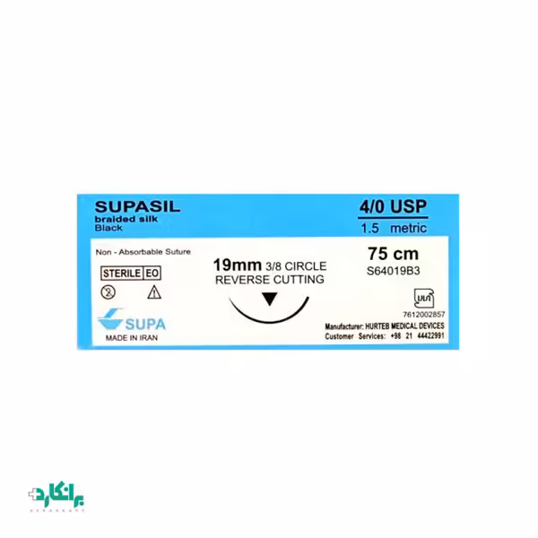 نخ بخیه سیلک 4/0 ریورس کات سوپا-Supa