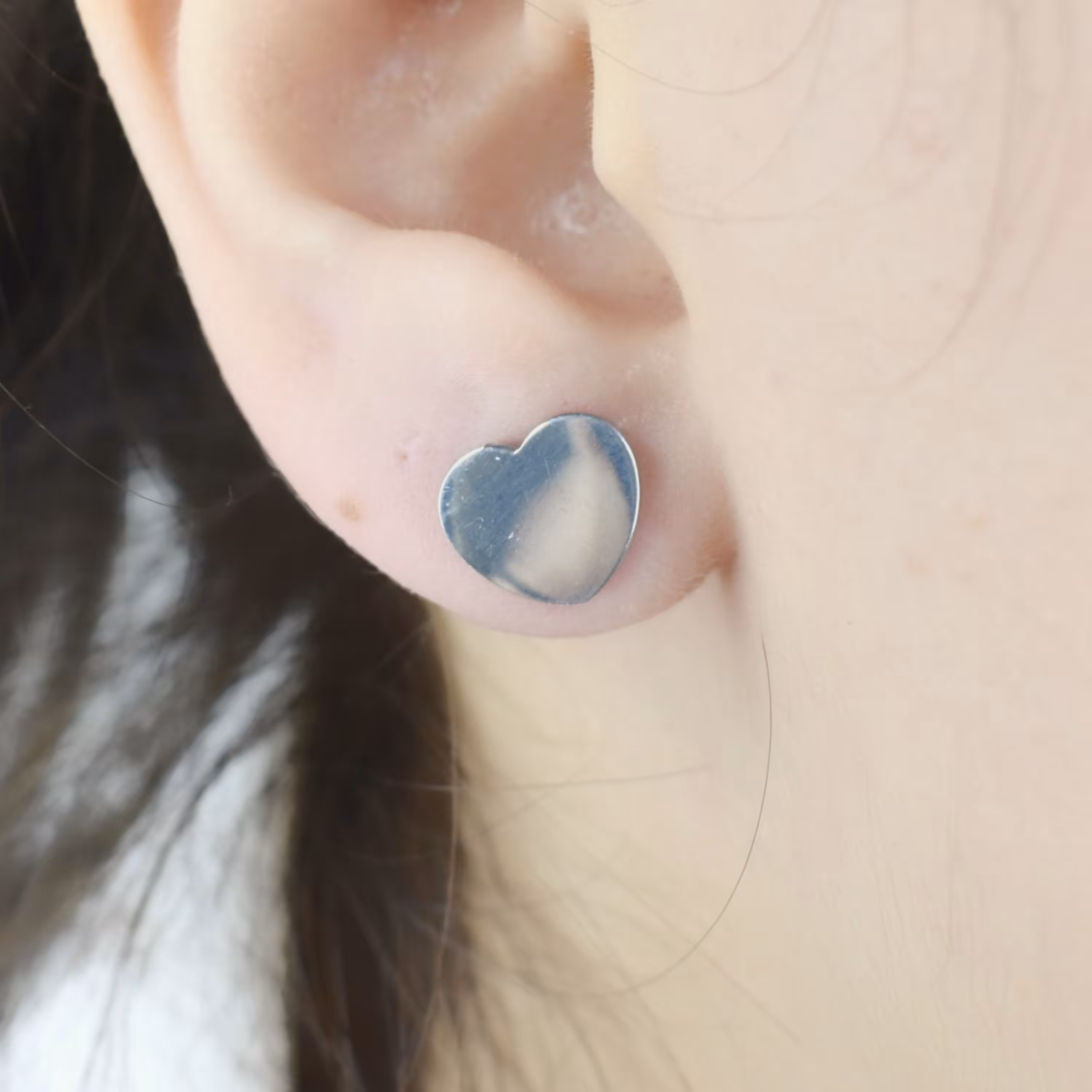 گوشواره قلبی استیل کد 7590