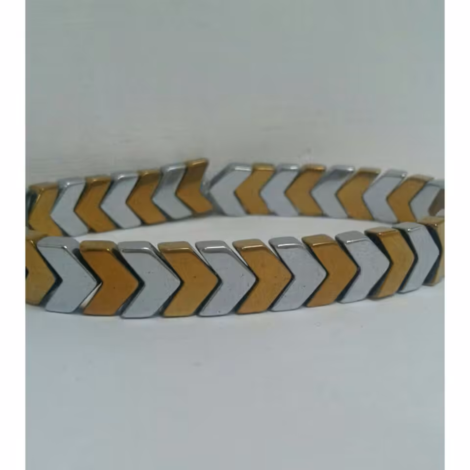 دستبند حدید، طرح فلش دو رنگ (طلایی-نقره ای)