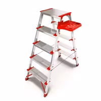 نردبان 5 پله برلیان تاشو دوطرفه دارای جا ابزاری و تسمه نگهدارنده آلوم پارس پله