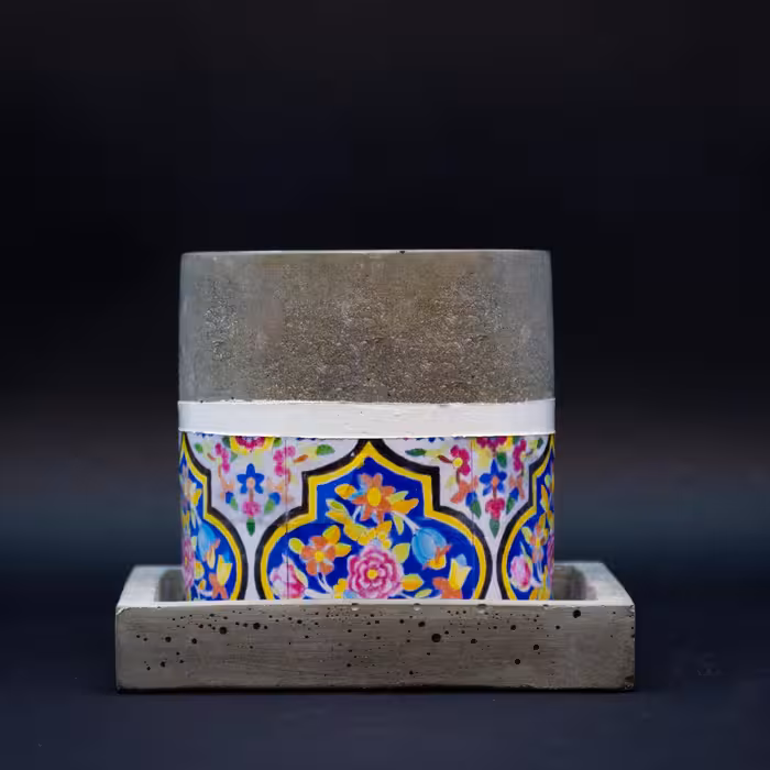 گلدان و زیر گلدانی مربع