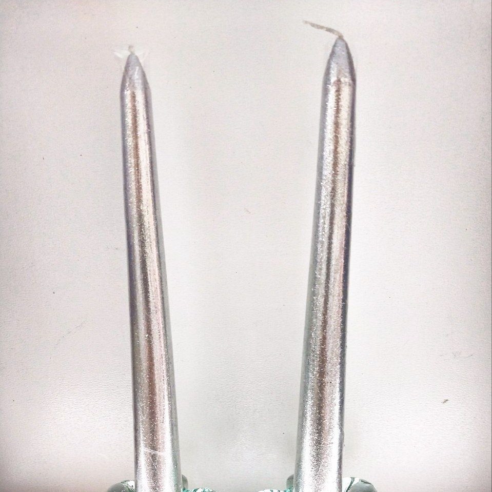 شمع قلمی 12عددی 20 سانت اکلیل نقره ای