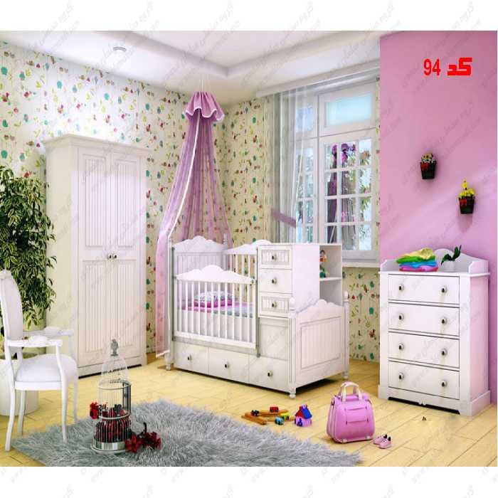 سرویس خواب دو منظوره کد 94 شامل تخت دو منظوره – کمد – دراور