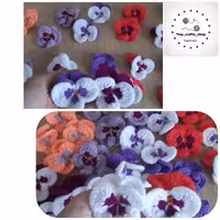 اپلیکه بافتنی گل بنفشه 