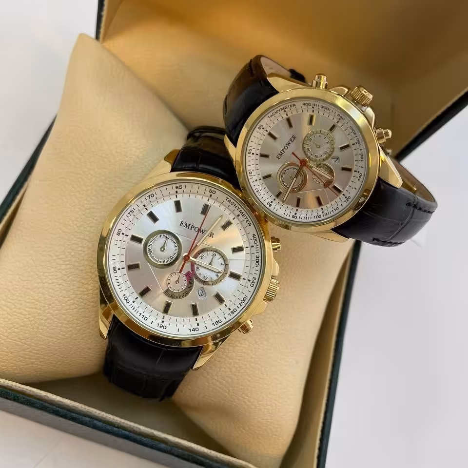 ساعت ست زنانه مردانه ایمپاور  بند فیکس مشابه رومانسون  موتور ژاپن  و ضد آب و تقویم دار قیمت هر عدد 850000تومان