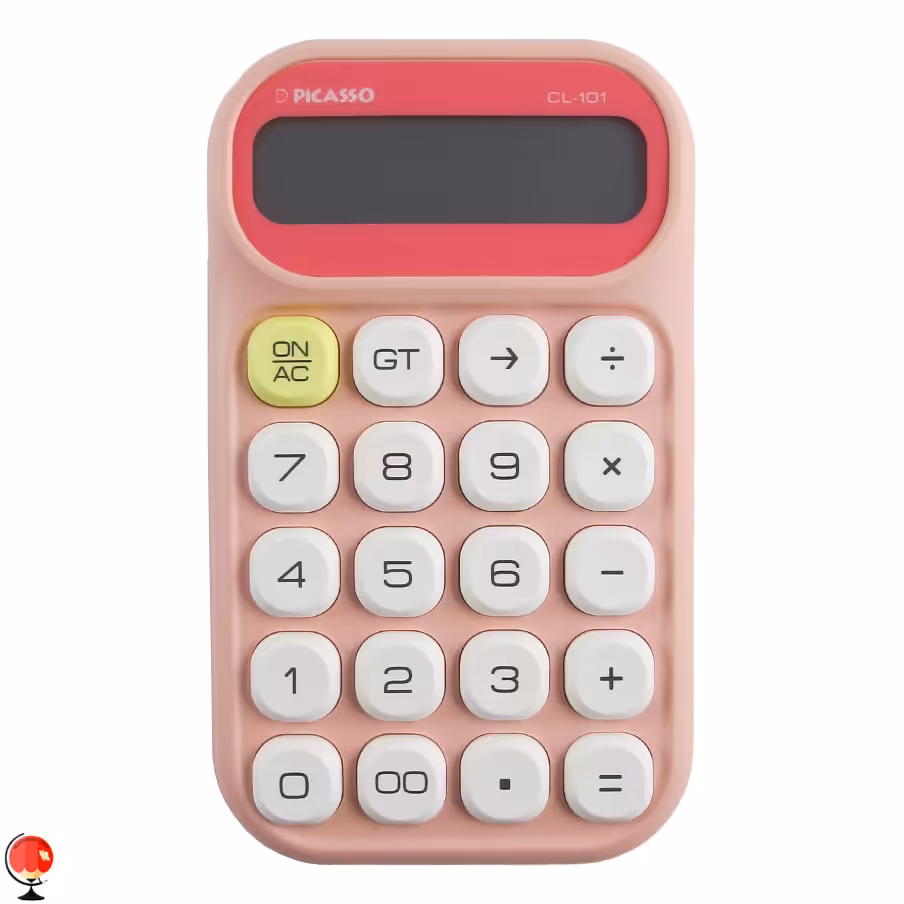ماشین حساب فانتزی رنگی پیکاسو مدل CL-101 صورتی