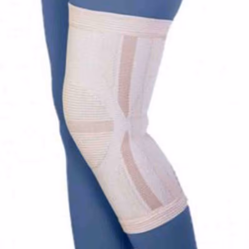 زانوبند کشی گرد بافت نخی مدل طب و صنعت کد 42300 در دورنگ کرم و سفید تک سایز 