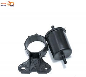 فیلتر بنزین پراید با براکت - سر صاف