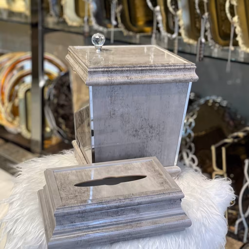 سطل و جا دستمال pvc طرح سنگ