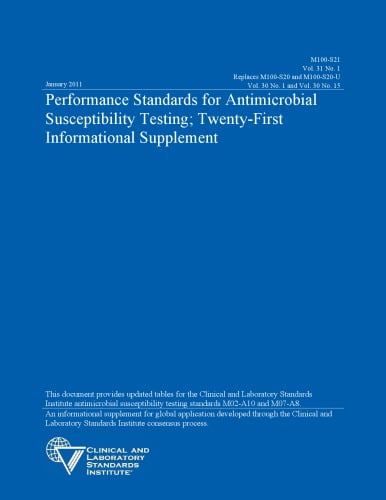  دانلود کتاب Performance Standards For Antimicrobial Susceptibility Testing - Twenty First International Supplement, 2011 - دانلود کتاب های دانشگاهی