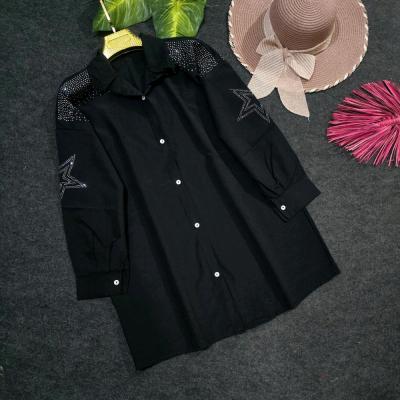 شومیز مانتویی مجلسی داکرون پشت نگین کاری