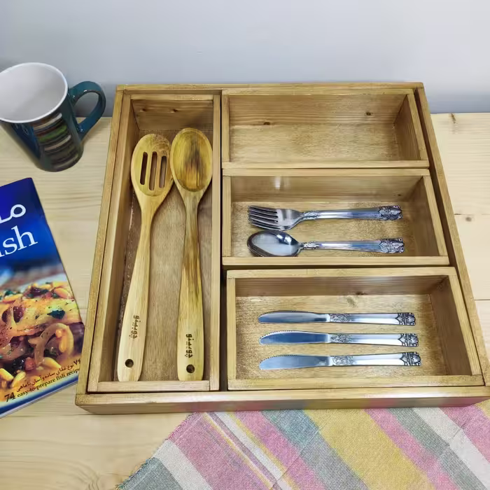 جا قاشقی  چوبی پازلی ونظم دهنده کشو و کابینت مستقیم از تولید کننده